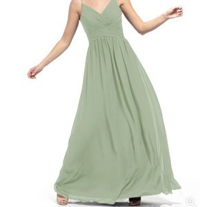 Azazie Blake dusty sage bridesmaid dress